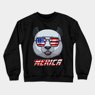 Panda Bear 4th of July Merica Crewneck Sweatshirt